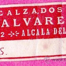 Etiquetas antiguas: ETIQUETA CALZADOS J. ÁLVAREZ. M. MORA, 2. ALCALÁ DEL VALLE, CÁDIZ.. Lote 46660049