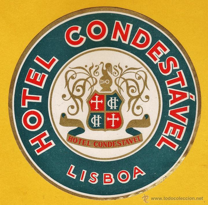 Etiquetas antiguas: etiqueta / pegatina - hotel condestavel / lisboa / portugal - a&ntilde;os 50