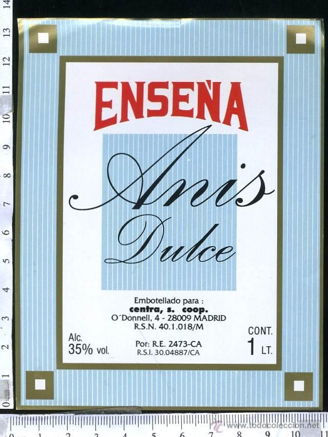 Etiquetas antiguas: ETIQUETA DE ANIS DULCE ENSE&Ntilde;A