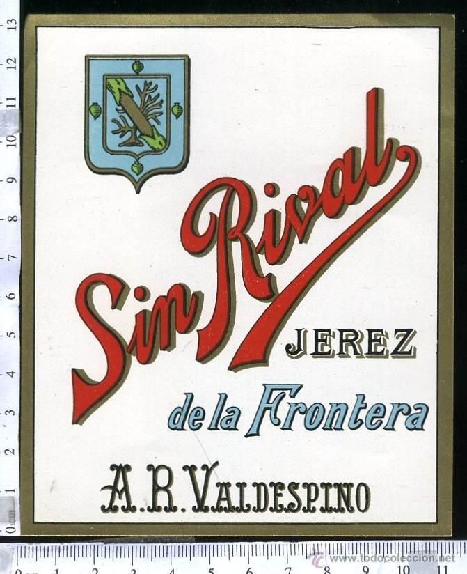 Etichette antiche: ANTIGUA DE VINO  SIN RIVAL  JEREZ DE LA FRONTERA. VALDESPINO..