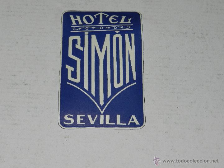 Etiquetas antiguas: ETIQUETA DE HOTEL - HOTEL SIMON, SEVILLA , BUEN ESTADO