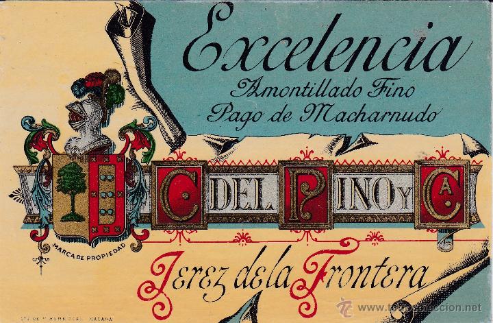 Etiquetas antiguas: Excelencia Del Pino Jerez de la Frontera - Foto 1
