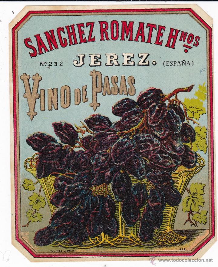 Etiquetas antiguas: Sanchez Romate Jerez Vino de Pasas