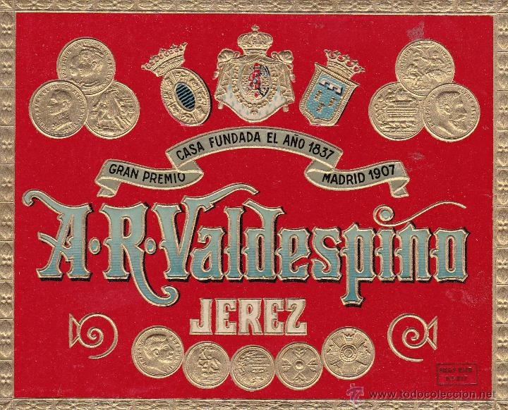 Etiquetas antiguas: Valdespino Jerez - Foto 1