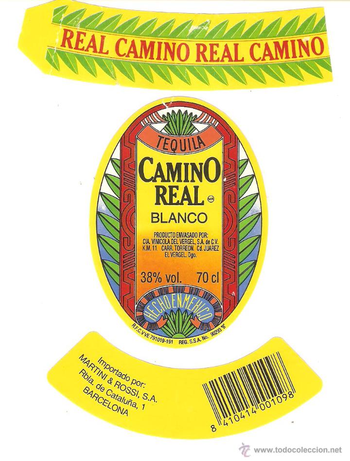 Etiqueta De Tequila Mexico Camino Real Impec Buy Old Labels At Todocoleccion 47876218