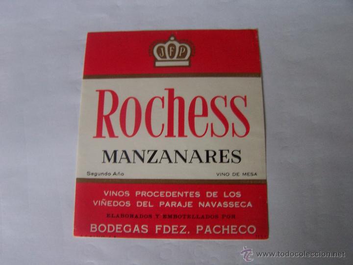 Alte Etiketten: VINO ROCHESS Manzanares (Ciudad Real) Bodegas Fdez. Pacheco