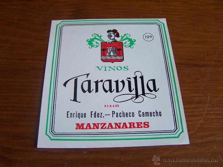 Old Labels: VINOS TARAVILLA Manzanares (Ciudad Real) PERFECTA