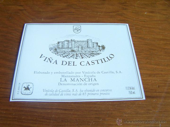 Etiquetas antigas: VI&Ntilde;A DEL CASTILLO VINICOLA DE CASTILLA Manzanares (Ciudad Real) PERFECTA