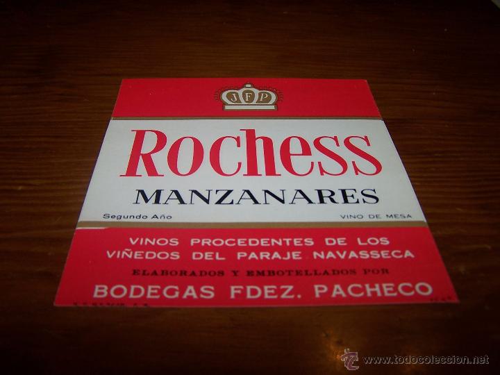 Alte Etiketten: VINO ROCHESS Manzanares (Ciudad Real) Bodegas Fdez. Pacheco. PERFECTA