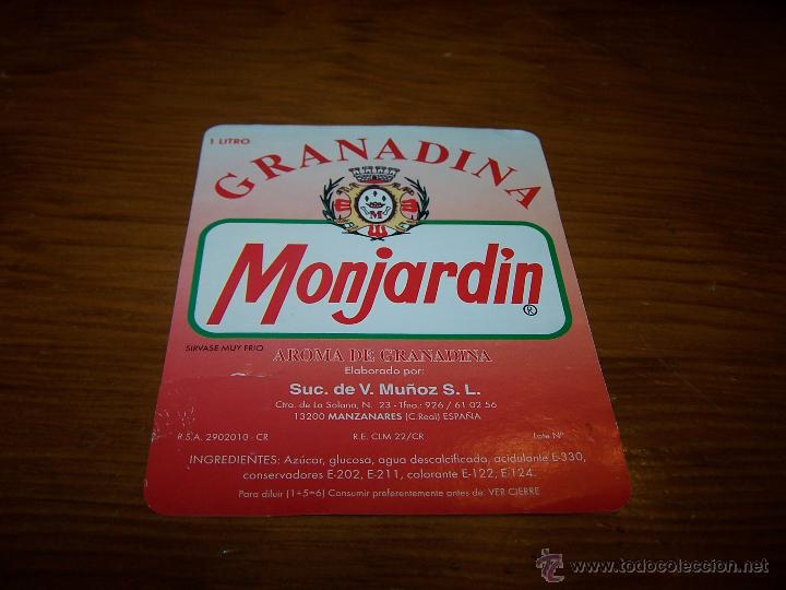 Old Labels: GRANADINA MONJARDIN Manzanares (Ciudad Real)