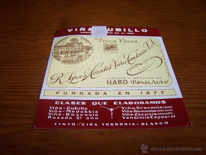 Old Labels: Vi&ntilde;a Cubillo R. Lopez de Heredia Vi&ntilde;a Condonia S.A. Haro (Rioja Alta)