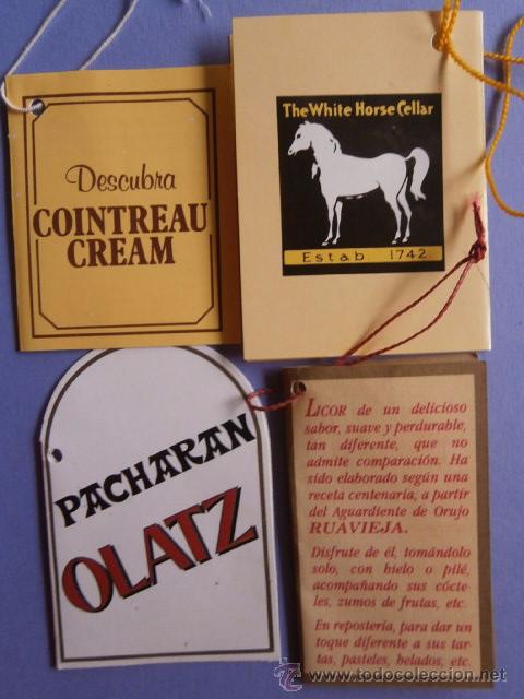 Etiquetas antiguas: etiquetas de licores pacharan - cointreau - logan - rualvieja