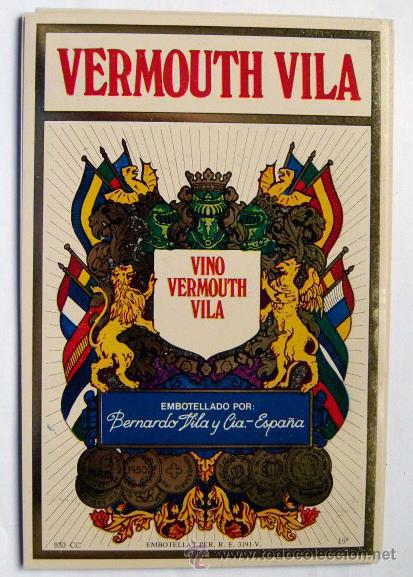 Etiquetas antiguas: Etiqueta vermouth vila