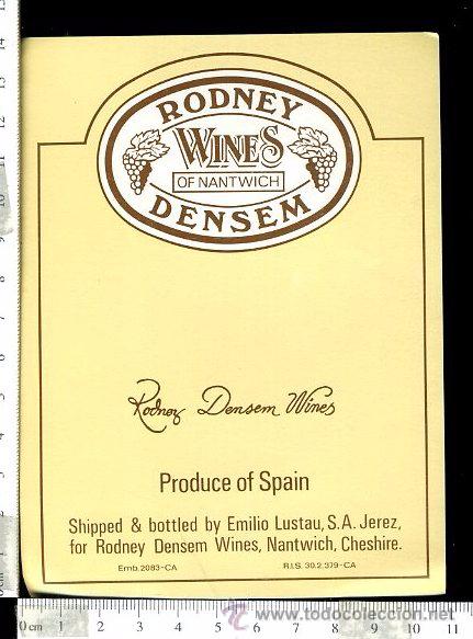 Etiquetas antiguas: ETIQUETA DE VINO  RODNEY DENSEM