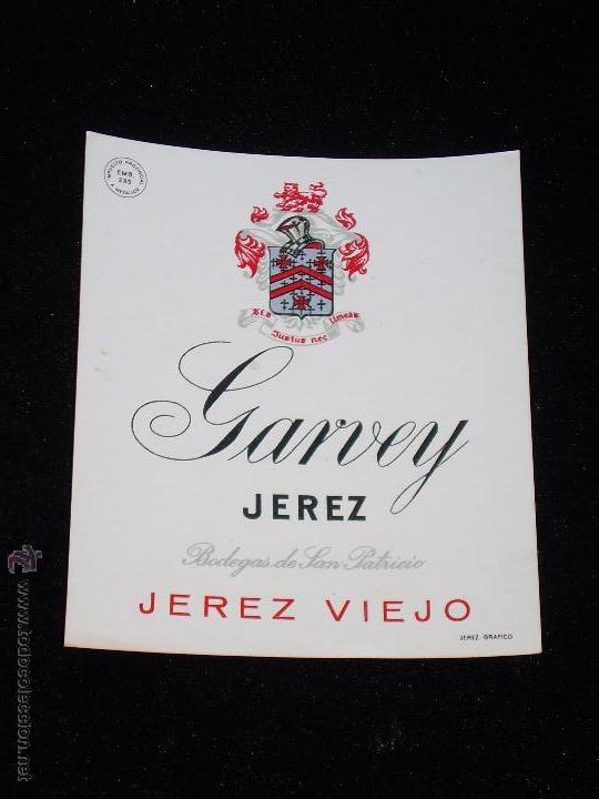 Etiquetas antiguas: ETIQUETA JEREZ VIEJO GARVEY