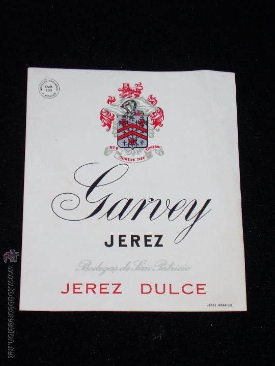 Etiquetas antiguas: ETIQUETA JEREZ DULCE GARVEY