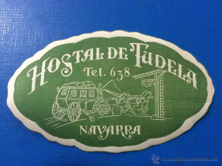 Etiquetas antiguas: ETIQUETA HOTEL HOSTAL DE TUDELA, NAVARRA.