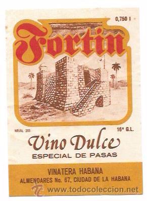 Old Labels: ETIQUETA DE VINO DULCE FORTIN. LA HABANA.