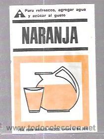 Old Labels: ETIQUETA DE NARANJA. PARA REFRESCOS.