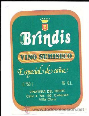 Etichette antiche: ETIQUETA DE VINO SEMISECO. ESPECIAL DE CA&Ntilde;A. BRINDIS.