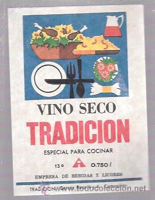 Etichette antiche: ETIQUETA DE VINO SECO. ESPECIAL PARA COCINAR. TRADICI&Oacute;N. CAMAG&Uuml;EY.