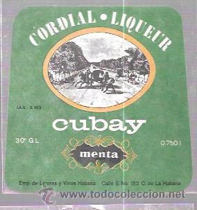 Etiquetas antiguas: ETIQUETA DE LICOR DE MENTA. CUBAY.. - Foto 1
