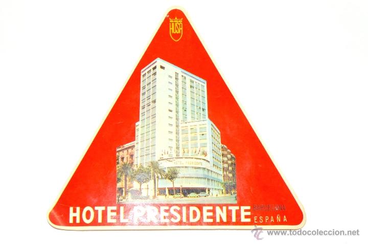 Etiquetas antiguas: ETIQUETA HOTEL PRESIDENTE BARCELONA