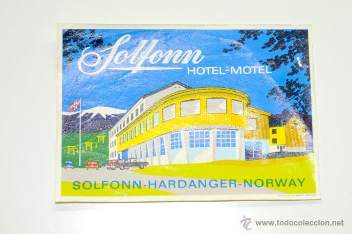 Etiquetas antiguas: ETIQUETA HOTEL SOLFONN-HARDANGER-NORWAY
