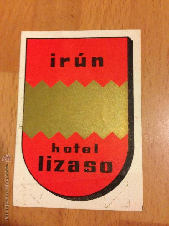 Etiquetas antiguas: Antigua etiqueta de hotel lizaso irun