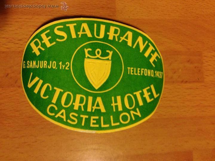 Etiquetas antiguas: Antigua etiqueta de hotel Victoria Castellon