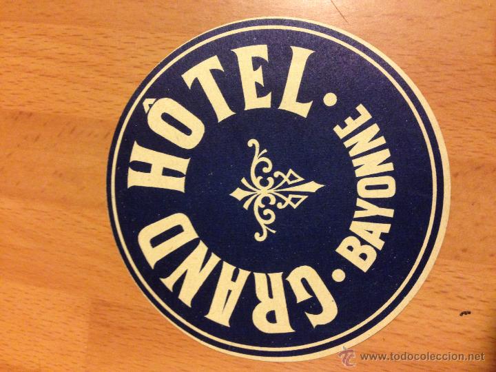 Etiquetas antiguas: Antigua etiqueta de grand hotel bayonne