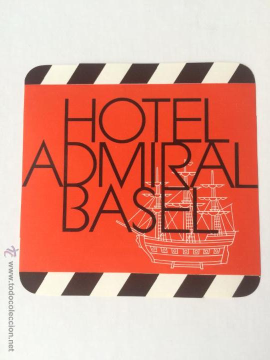 Etiquetas antiguas: ETIQUETA HOTEL ADMIRAL BASEL, BASILEA, SUIZA, 8,6 X 8,6 CM.