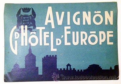 Etiquetas antiguas: Etiqueta Gd. H&ocirc;tel d&acute;Europe. Avignon. Etiqueta