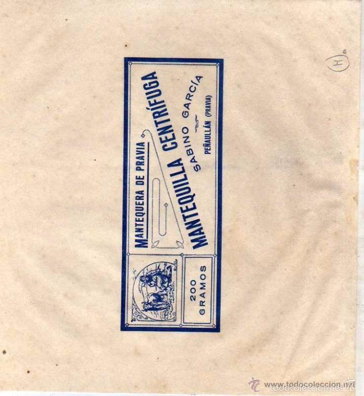 Old Labels: Envoltorio Mantequilla de Pravia. Mantequilla centr&iacute;fuga. Sabino Garcia. Pe&ntilde;aull&aacute;n. Pravia. Asturias