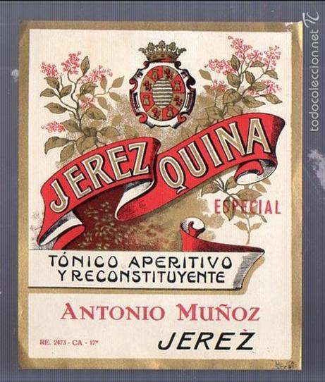 Etiquetas antiguas: ETIQUETA DE JEREZ QUINA. ESPECIAL. ANTONIO MU&Ntilde;OZ. JEREZ