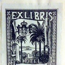 Etiquetas antiguas: EX-LIBRIS HOTEL REINA CRISTINA. ALGECIRAS (CÁDIZ) 1920-30. Lote 55797945