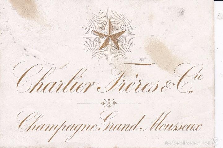 Etiquetas antiguas: Charlier Freres Champagne 1902