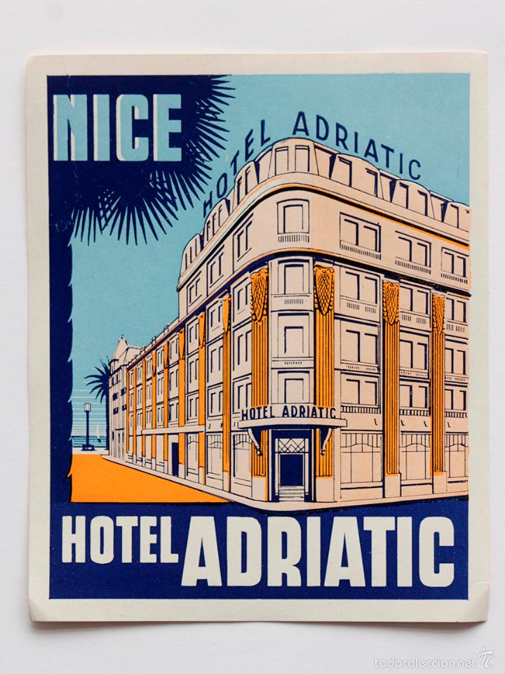 Etiquetas antiguas: Etiqueta del Hotel Adriatic, Nice