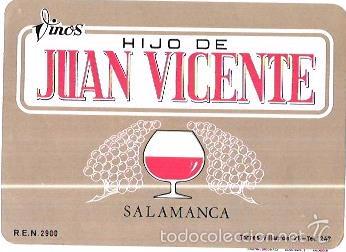 Old Labels: ETIQUETA DE VINOS HIJO DE JUAN VICENTE. SALAMANCA.