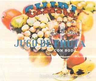 Alte Etiketten: ETIQUETA DE CHIRI. JUGO DE FRUTA CON SODA.