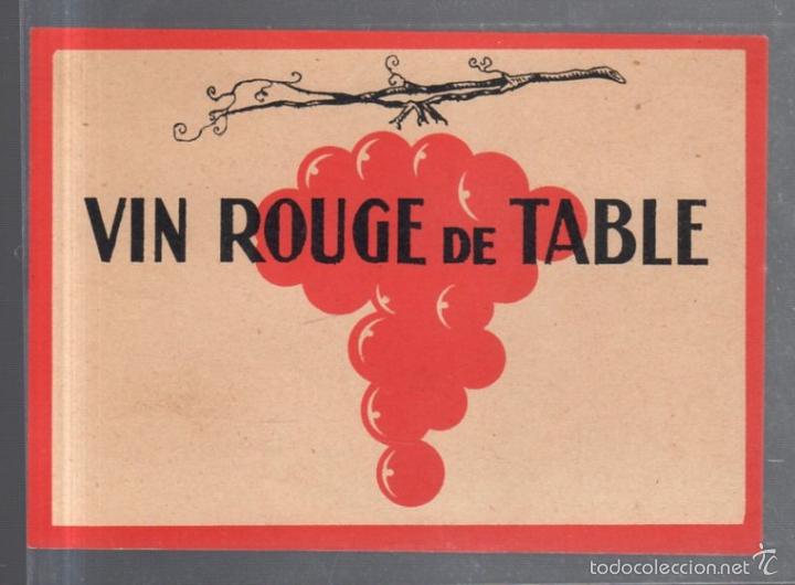 Etichette antiche: ETIQUETA DE VINO. VIN ROUGE DE TABLE. 12 X 9CM