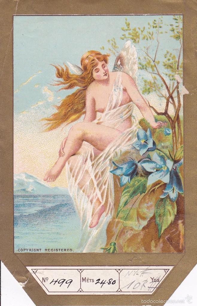 Etiquetas antiguas: Etiqueta textil finales siglo XIX 16x10ctms.