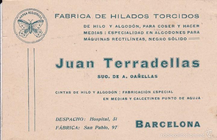 Etiquetas antiguas: Juan Terradellas Barcelona principios siglo XX 9x13ctms.