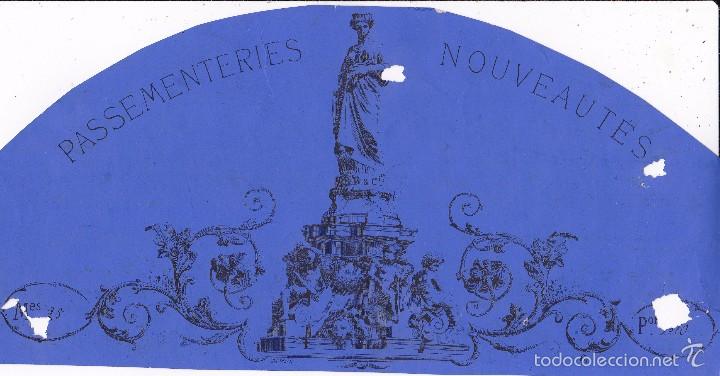 Etiquetas antiguas: Passementeries Nouveautes Francia 27 ctms. largo faltan 3 trozos de etiqueta