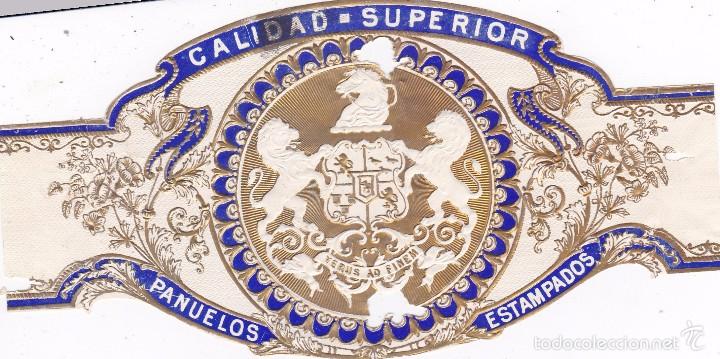 Etiquetas antiguas: Etiqueta Panuelos estampados siglo XIX 9x18ctms