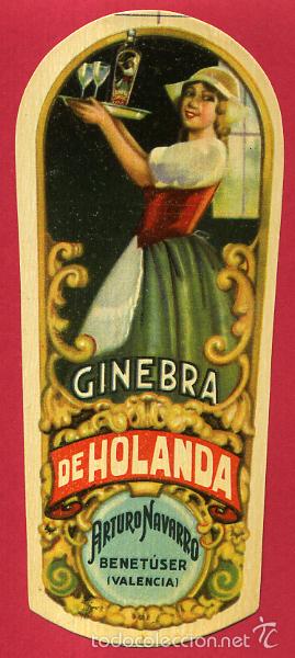 Etiquetas antiguas: ETIQUETA GINEBRA DE HOLANDA , BENETUSER VALENCIA , ORIGINAL , E1396