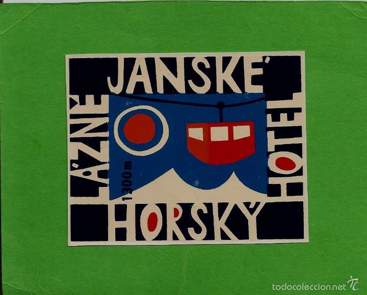 Etiquetas antiguas: ETIQUETA DE HOTEL - HOTEL HORSKI - LAZNE - JANSKE - CHECOSLOVAQUIA