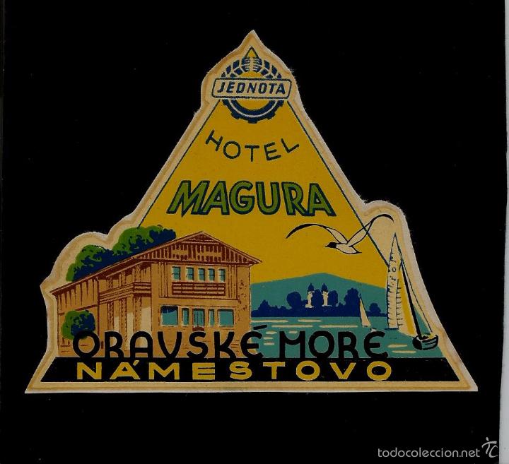 Etiquetas antiguas: ETIQUETA DE HOTEL -  HOTEL MAGURA - NAMESTOVO - CHECOSLOVAQUIA