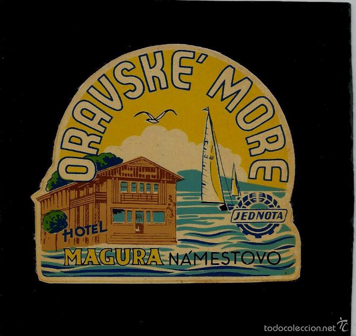Etiquetas antiguas: ETIQUETA DE HOTEL -  HOTEL MAGURA - NAMESTOVO - CHECOSLOVAQUIA