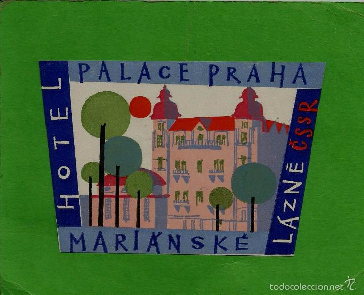Etiquetas antiguas: ETIQUETA DE HOTEL -  HOTEL PALACE  - PRAHA - CHECOSLOVAQUIA